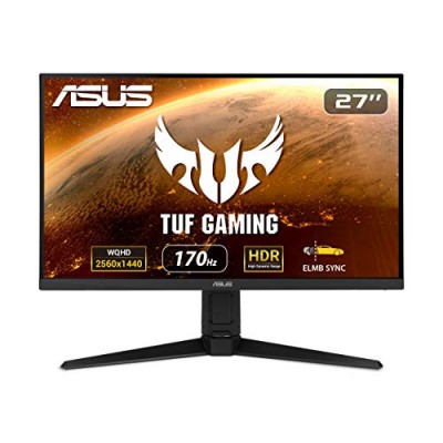 ASUS TUF VG27AQL1A 27 Inch WQHD Gaming Monitor with 170Hz Refresh Rate 1ms Response Time in-Built 2W Speakers and USB 3.0 Connectivity