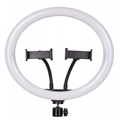 Photron Professional 12 Inch LED Ring Light with Mobile Holder PH12RL | LED: SMD 162pcs | 2 Flexible Mobile Holders |Intensity Control |Color Temperature Control | Built in Remote | Heat Free