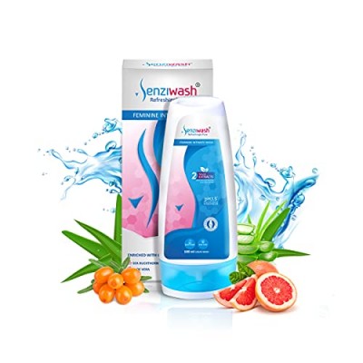 Senziwash Gentle Intimate Feminine Vaginal Wash for women, Refreshing Long-lasting Aroma- Scientific & Clinically Proven pH-balanced formula & goodness of natural extracts like Aloe Vera & Sea Buckthorn