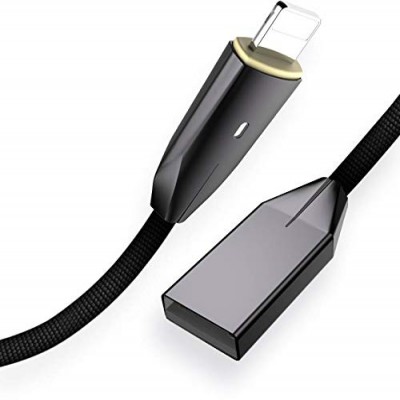 Axeto Smart Cable with Auto Disconnect Charging 1.5 Meter Nylon Braided 2.4 A Fast USB Data Sync Cable Compatible with iPhone