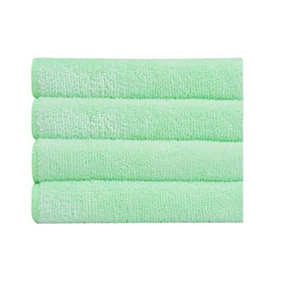 Bathla Spic & Span Multi Purpose Micro Fiber Cleaning Cloth - 340 GSM: 60cmx40cm (Pack of 4 - Light Green)