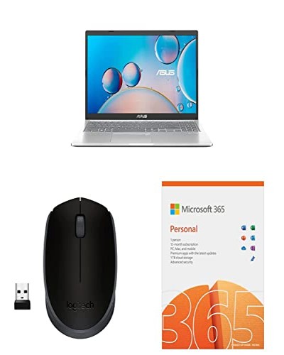 ASUS Vivobook 15, 15.6-inch (39.62 cms) Intel Core i7-1065G7 10th Gen (16GB/512GB SSD/Iris Plus Graphics/Win 11/Office 2021/Silver/1.8 kg), X515JA-EJ701WS + Mouse + M365 12 Months