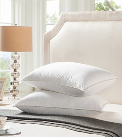 BELL END Luxury Cotton Solid Sleeping Pillow Pack of 2(White)