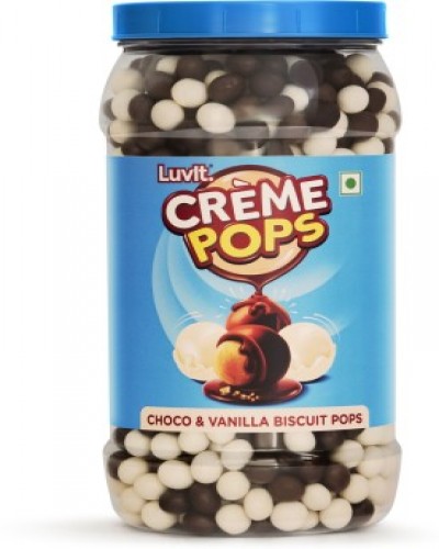 LuvIt Crème Pops | Choco & Vanilla Coated Pops With Crunchy Biscuit Centre | Crackles(800)