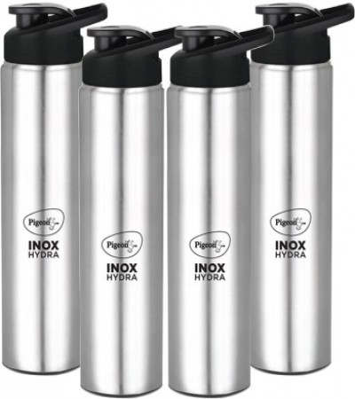 Pigeon Inox Hydra 900 ml Bottle(Pack of 4, Black, Steel/Chrome, Steel)