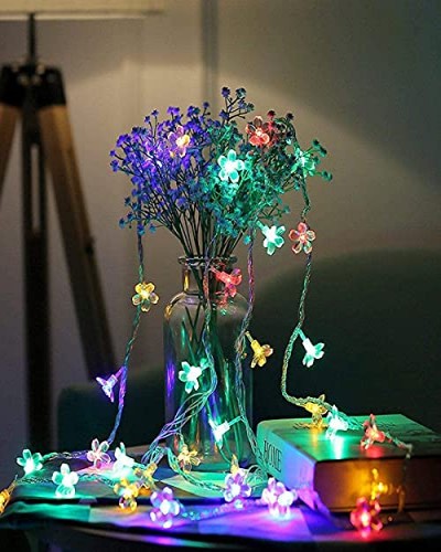 X4Cart Blossom Silicone Flower Fairy String Lights, 14 LED 3 Meter Series Lights for Festival Home Decoration, Indoor Outdoor Decoration in Wedding, Party (Multi, Pack of 1)(Made in India)