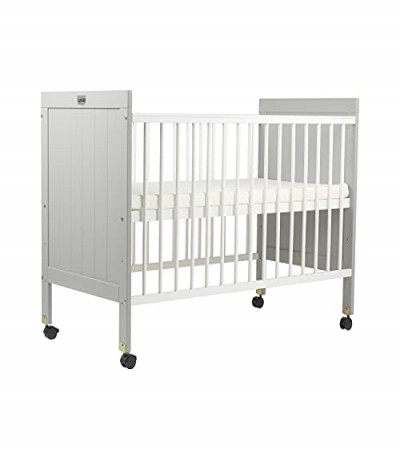 LuvLap Cot C-75 Wooden Baby Cot for Kids with Mattress, 3 Level height adjustment, Convertible into low bed, Made of New Zealand Pine Wood, Suitable for Newborn babies (White)
