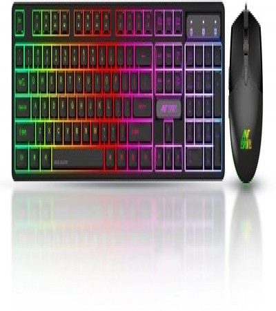Ant Esports KM1600, Wired Backlit Rainbow LED Keyboard & 3200 DPI Gaming Mouse for PC/Laptop Combo Set