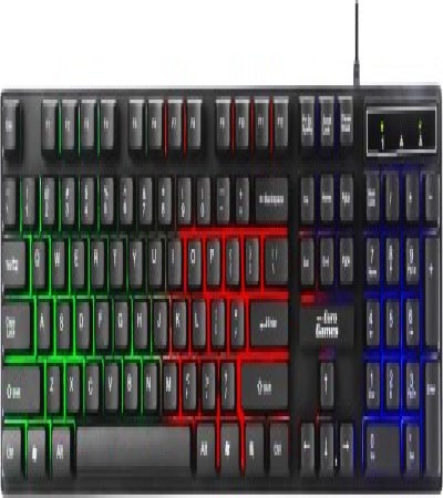 RPM Euro Games Gaming Keyboard - Normal / 7 Color LED Illuminated & Spill Proof Keys Membrane Wired USB Gaming Keyboard(Black)